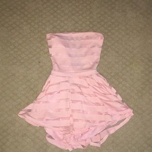 light pink strapless romper